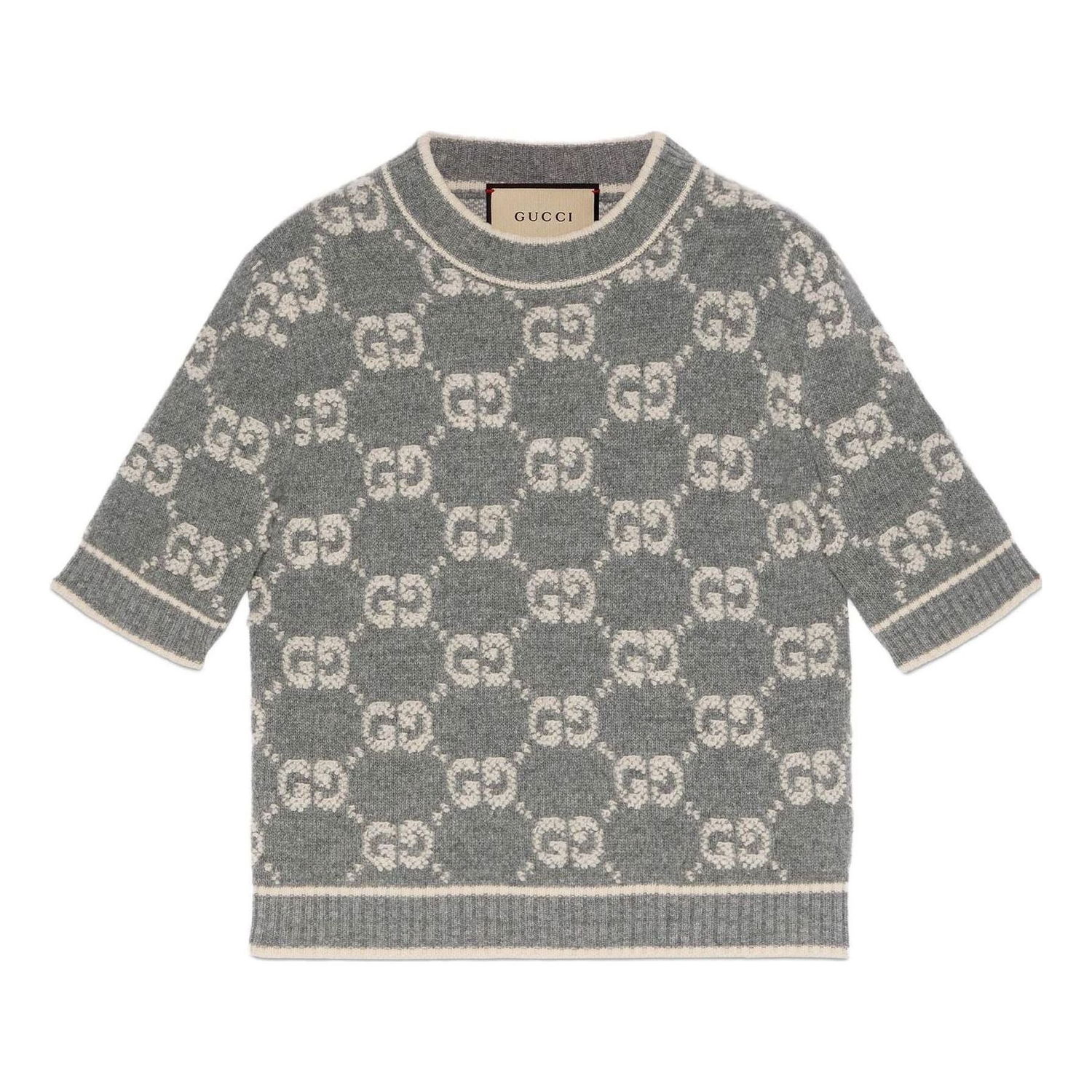 Пуловер Gucci GG Wool Jacquard Top Сиво | 770059-XKCNA-1130, 0