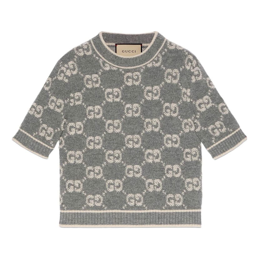 Пуловер Gucci GG Wool Jacquard Top Сиво | 770059-XKCNA-1130