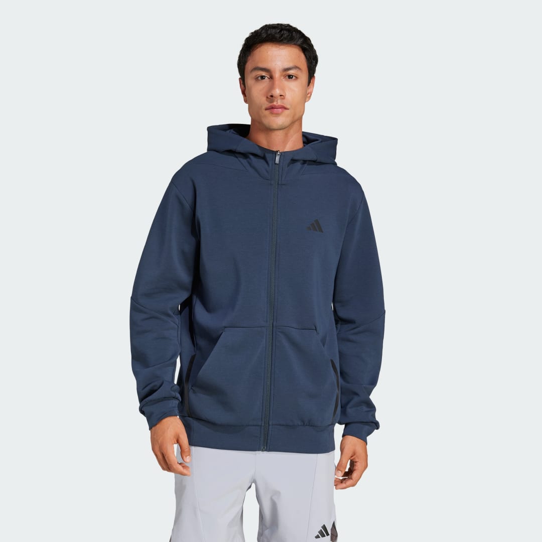 Суитчър adidas Performance Designed for Training Full-Zip Hoodie Тъмно синьо | JI8134, 0