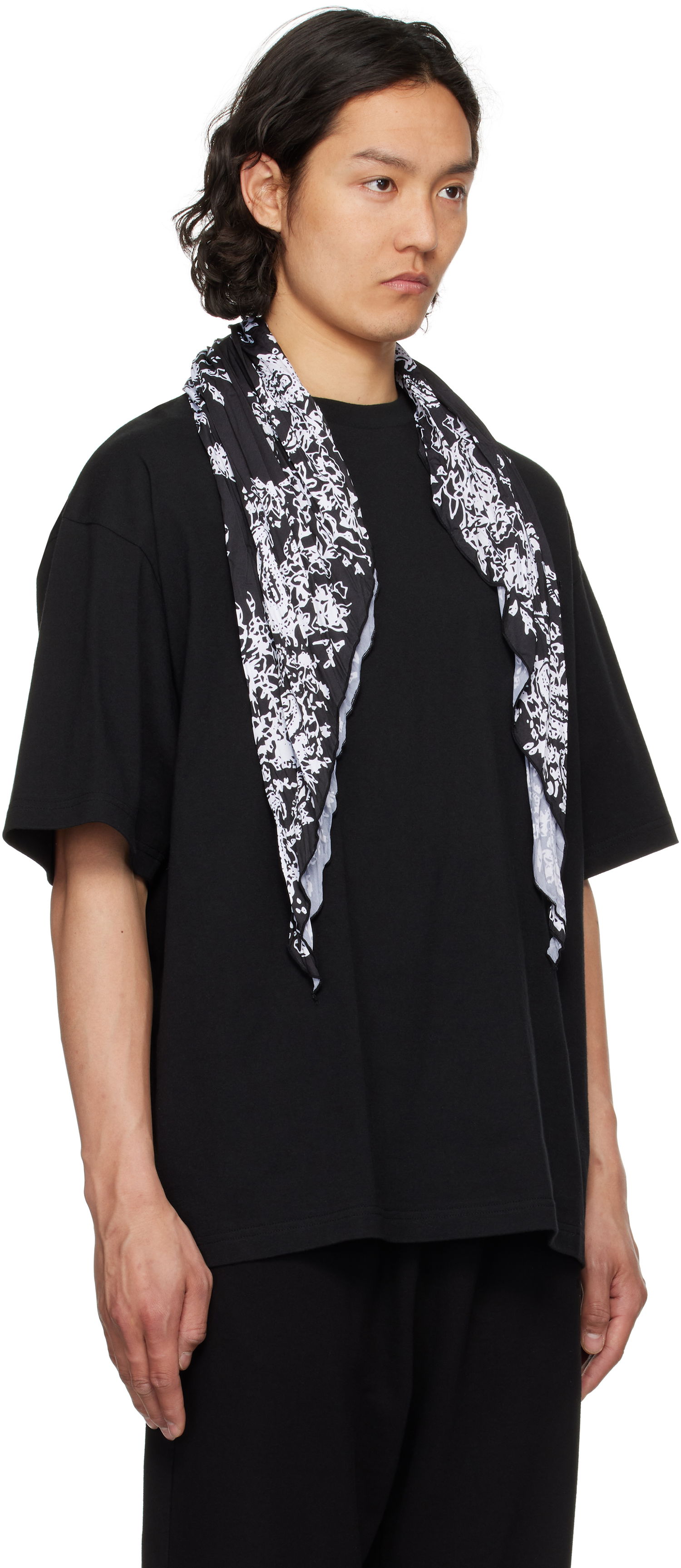 Тениска We11done We11done Wrinkled Muffler T-Shirt Черно | WD-TT1-25-732-U-BK, 1