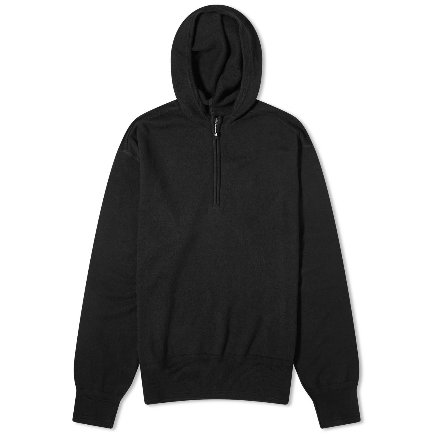 Суитчър Burberry Wool Half Zip Hooded Knit Черно | 8075887-A1189, 0