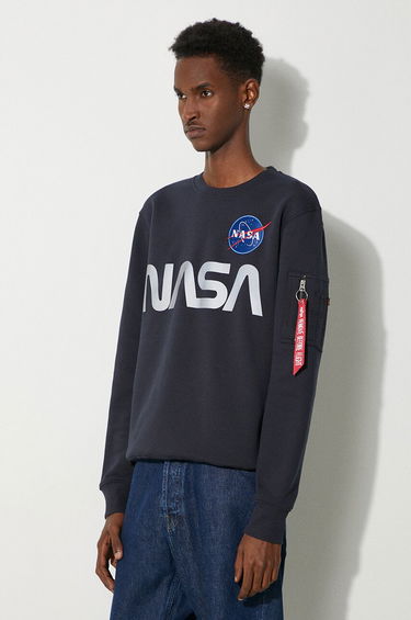 Суитчър Alpha Industries NASA Reflective Crew Sweat Тъмно синьо | 178309-07, 3