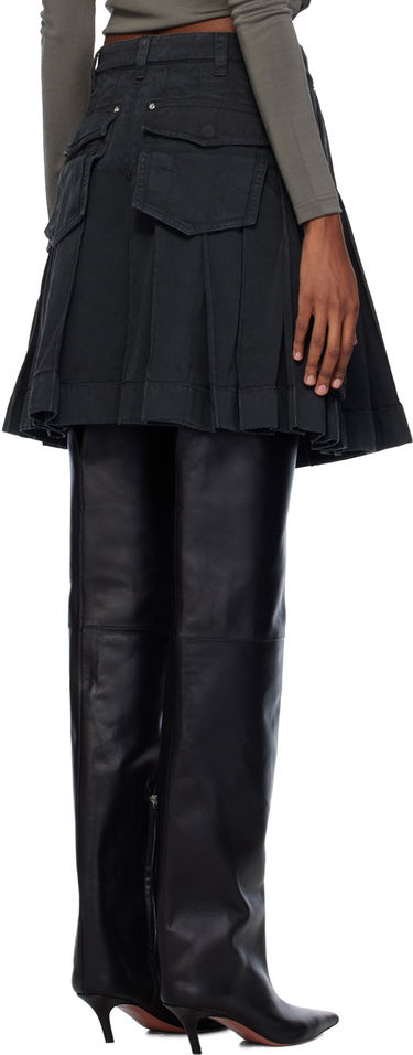 Пола Dion Lee Kilt Denim Midi Skirt Черно | C1005PS24, 2