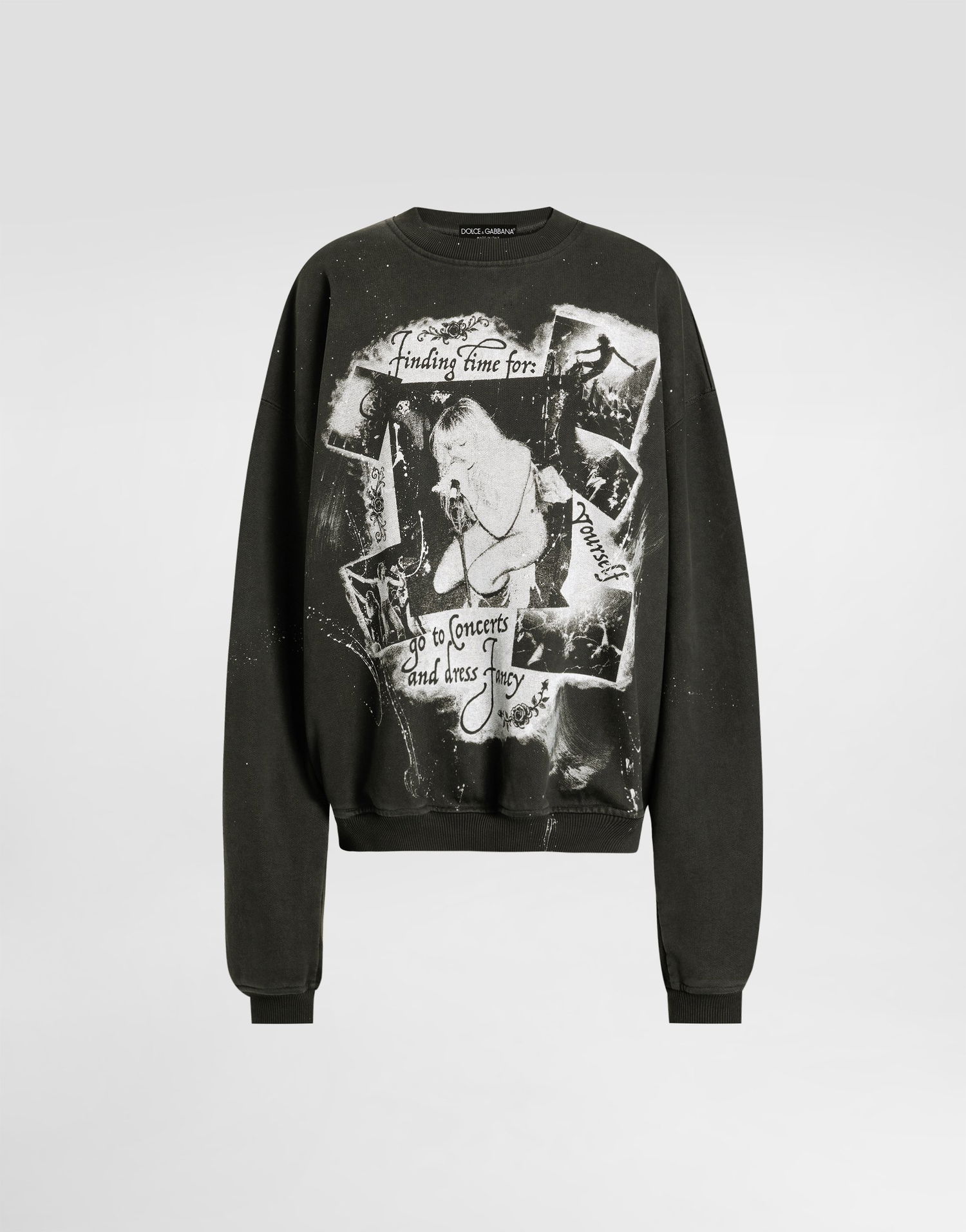 Суитчър Dolce & Gabbana Dolce & Gabbana Cotton Crew Neck Sweatshirt with Graphic Print Зелено | F9T02TGDDI9N0000, 0