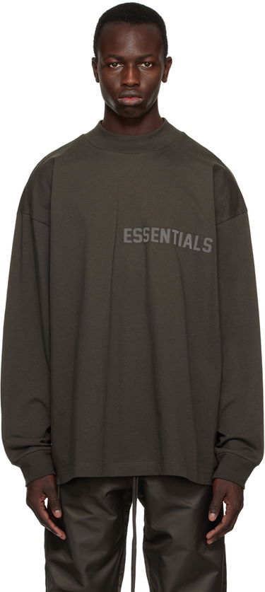 Тениска Fear of God Fear of God ESSENTIALS Crewneck Long Sleeve T-Shirt Кафяво | 125BT222010F, 0