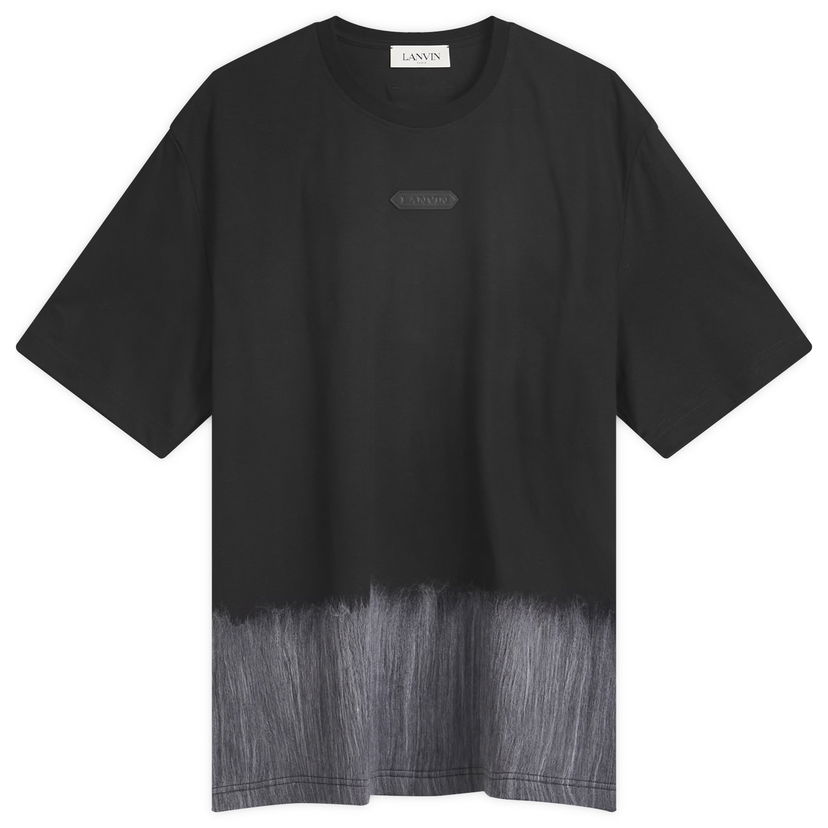 Тениска LANVIN Mohair Patch Logo T-Shirt Черно | RU-TS0010-J159-H24-10