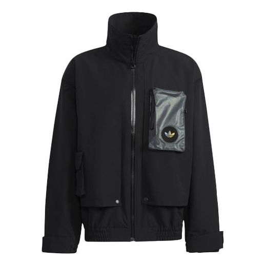 Ветровка adidas Originals 3D Pocket Logo Outdoor Stand Collar Jacket Черно | H58069