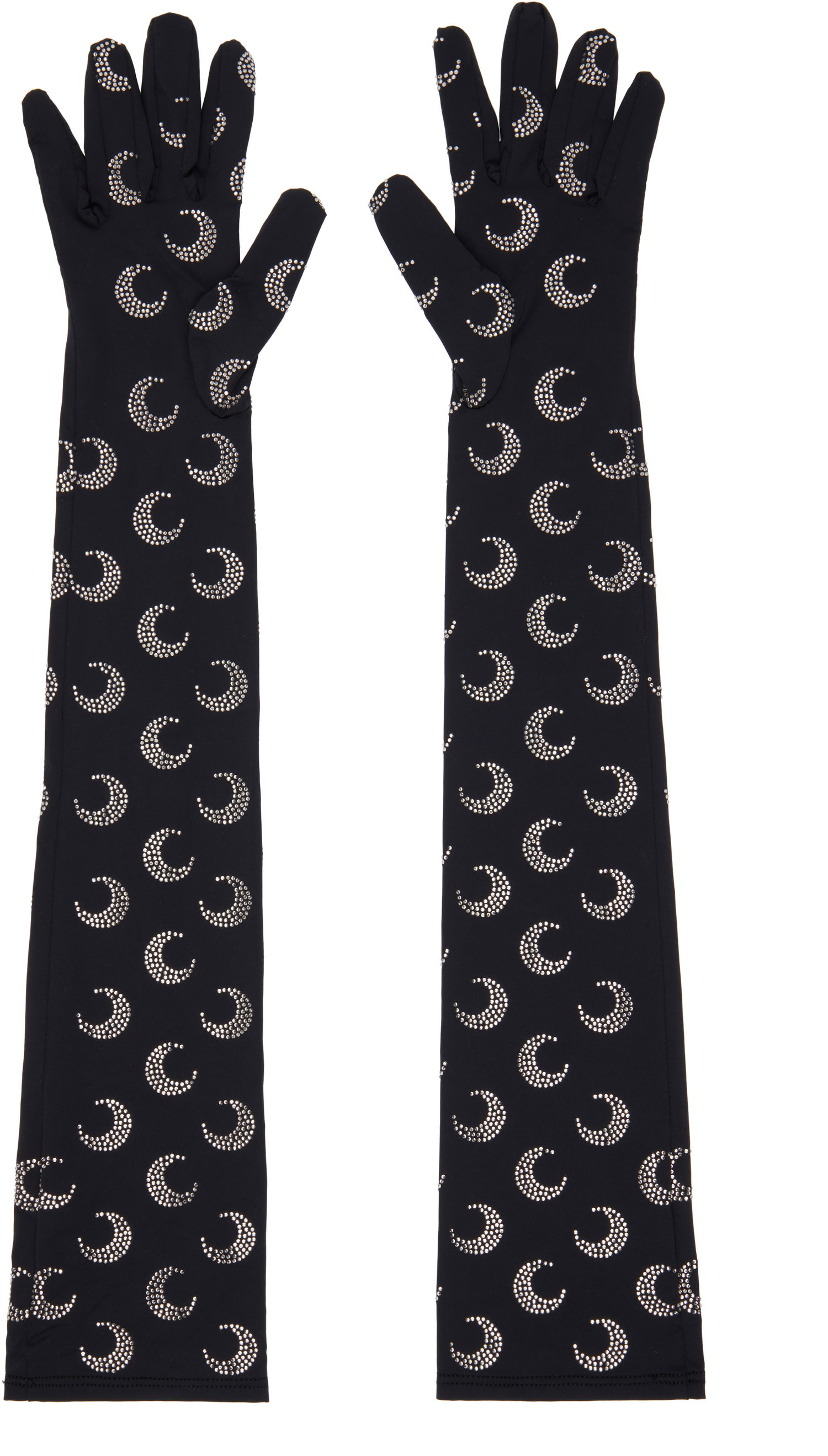 Ръкавици Marine Serre Marine Serre Moon Strass Jersey Long Gloves Черно | WSA024A CJER0002, 1