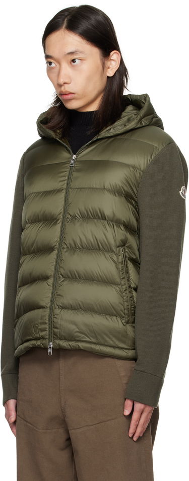 Пухо яке Moncler Moncler Padded Wool Zip-Up Down Hoodie Зелено | K20919B00006M1131, 3