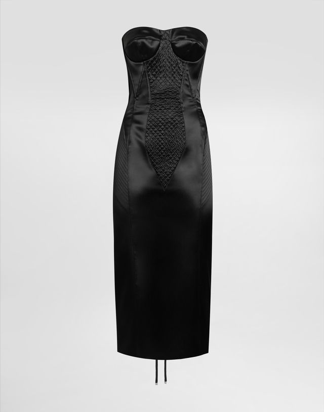 Dolce & Gabbana Strapless Satin Corset Dress