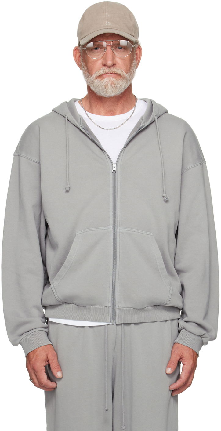 Суитчър SKIMS Terry Relaxed Fit Zip Hoodie Сиво | TP-ZUP-5254M