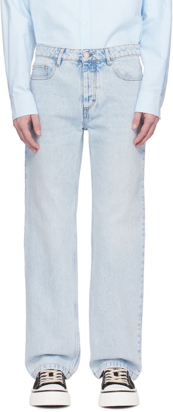 Дънки AMI Paris Classic-Fit Jeans Синьо | UTR500.DE0027