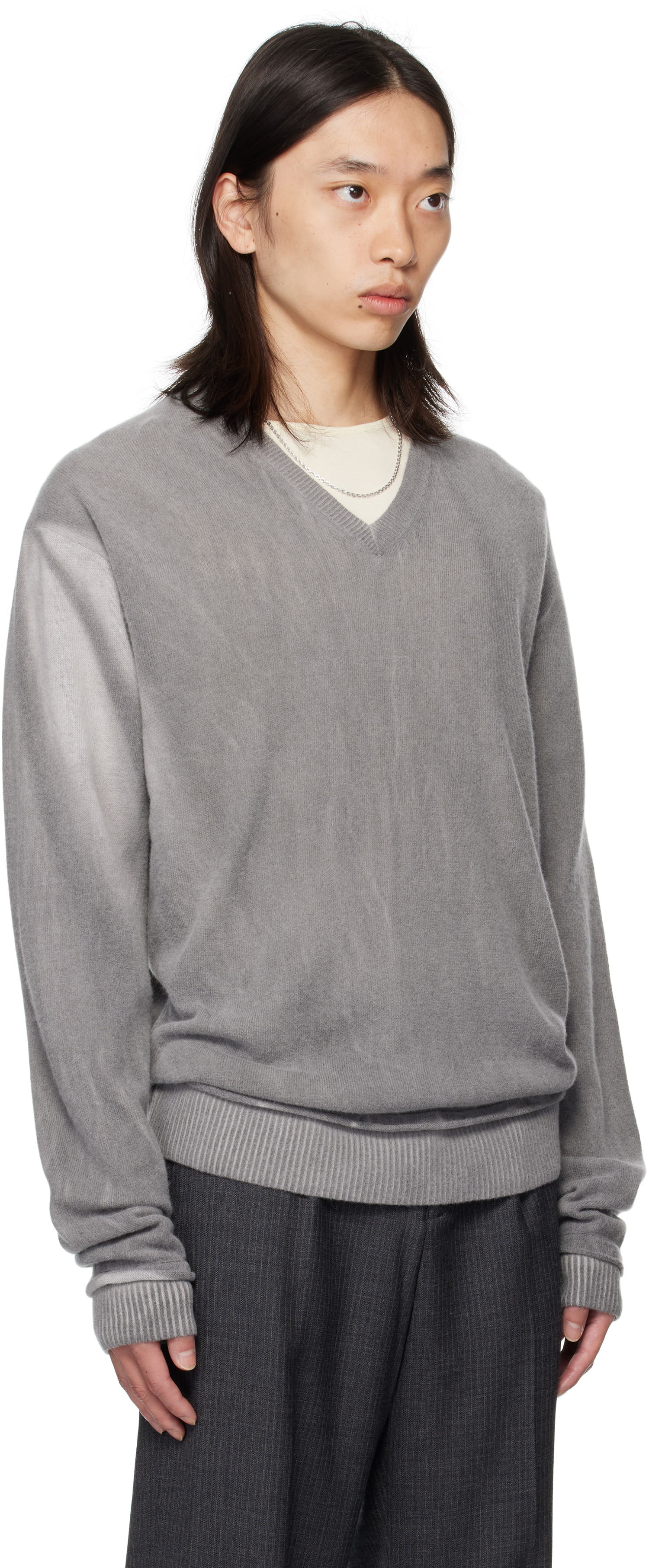 Пуловер OUR LEGACY Our Legacy Parallel V-Neck Sweater Сиво | M4253PGS, 1