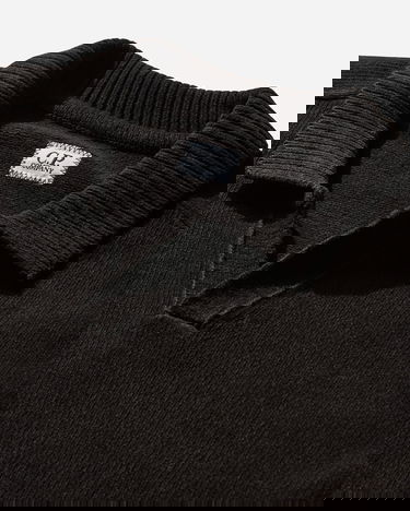 Пуловер C.P. Company Chenille Cotton Polo Lens Sweater Черно | 20CMKN118A-005687G 999, 4