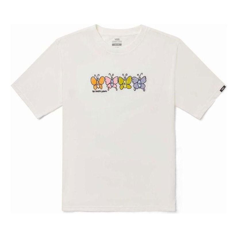 Тениска Vans Liang Butterflies Graphic T-Shirt Бяло | VN0A7SDT3KS