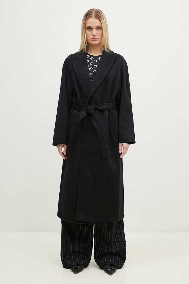 Floriane Long Belted Wool Coat