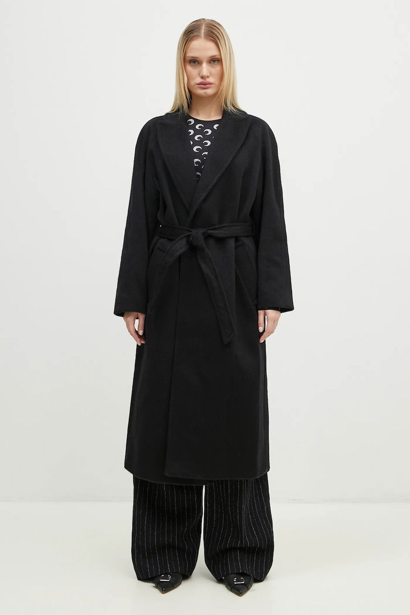 Палта A.P.C. Floriane Long Belted Wool Coat Черно | WOAQZ.F01544.PLZ