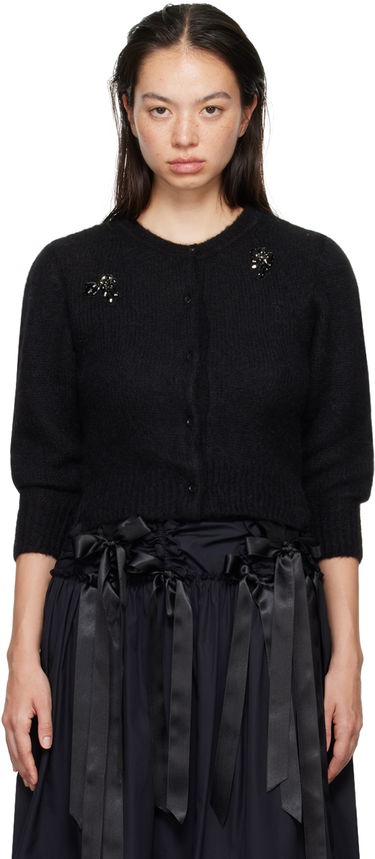 Пуловер Simone Rocha Simone Rocha Cropped Alpaca Knit Cardigan Черно | MIMK2TB 0657, 0