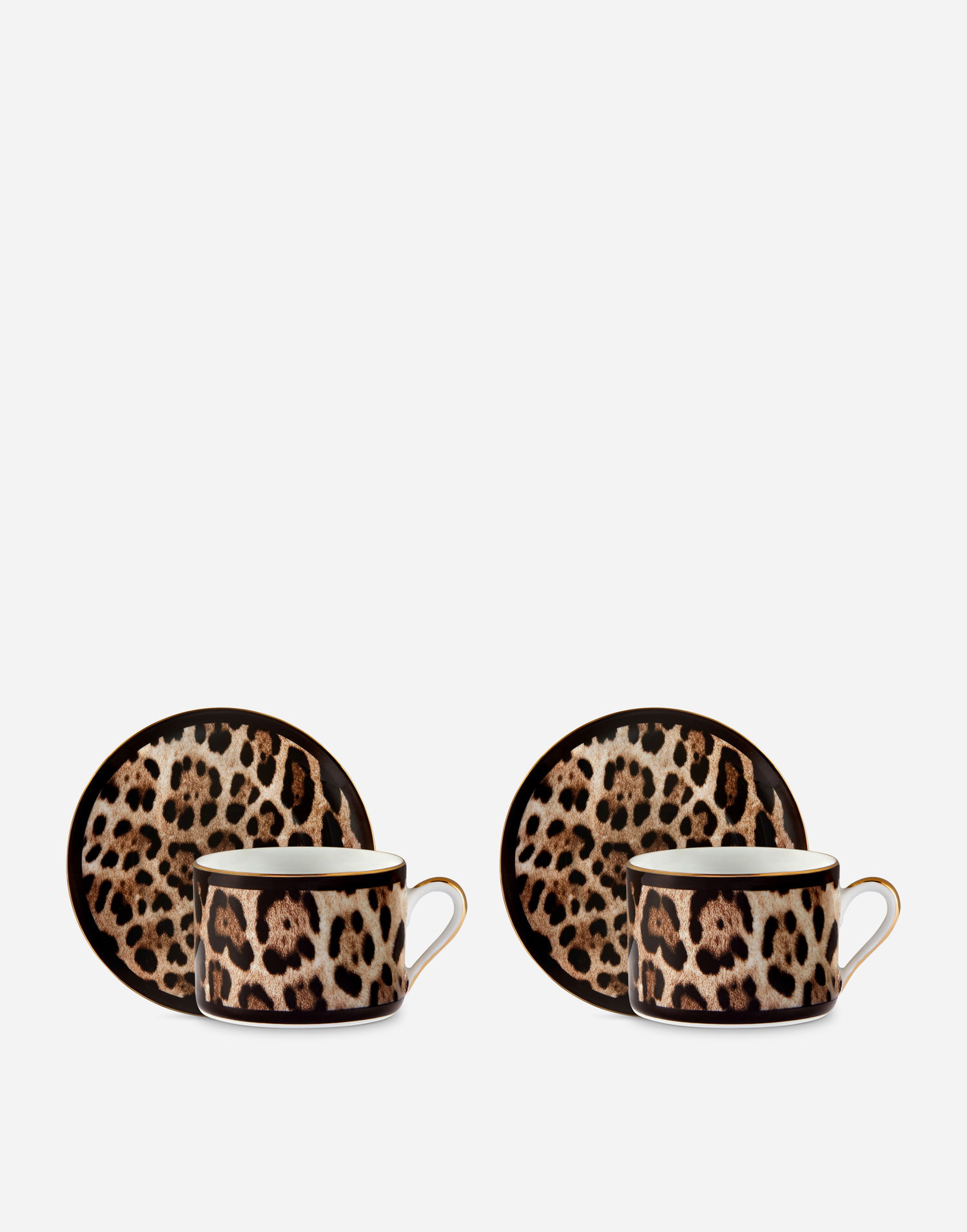Домашен декор Dolce & Gabbana Casa Leopard Print Gift Box With 2 Porcelain Teacups With Saucers Многоцветен | TC0S24TCA71UL003, 1
