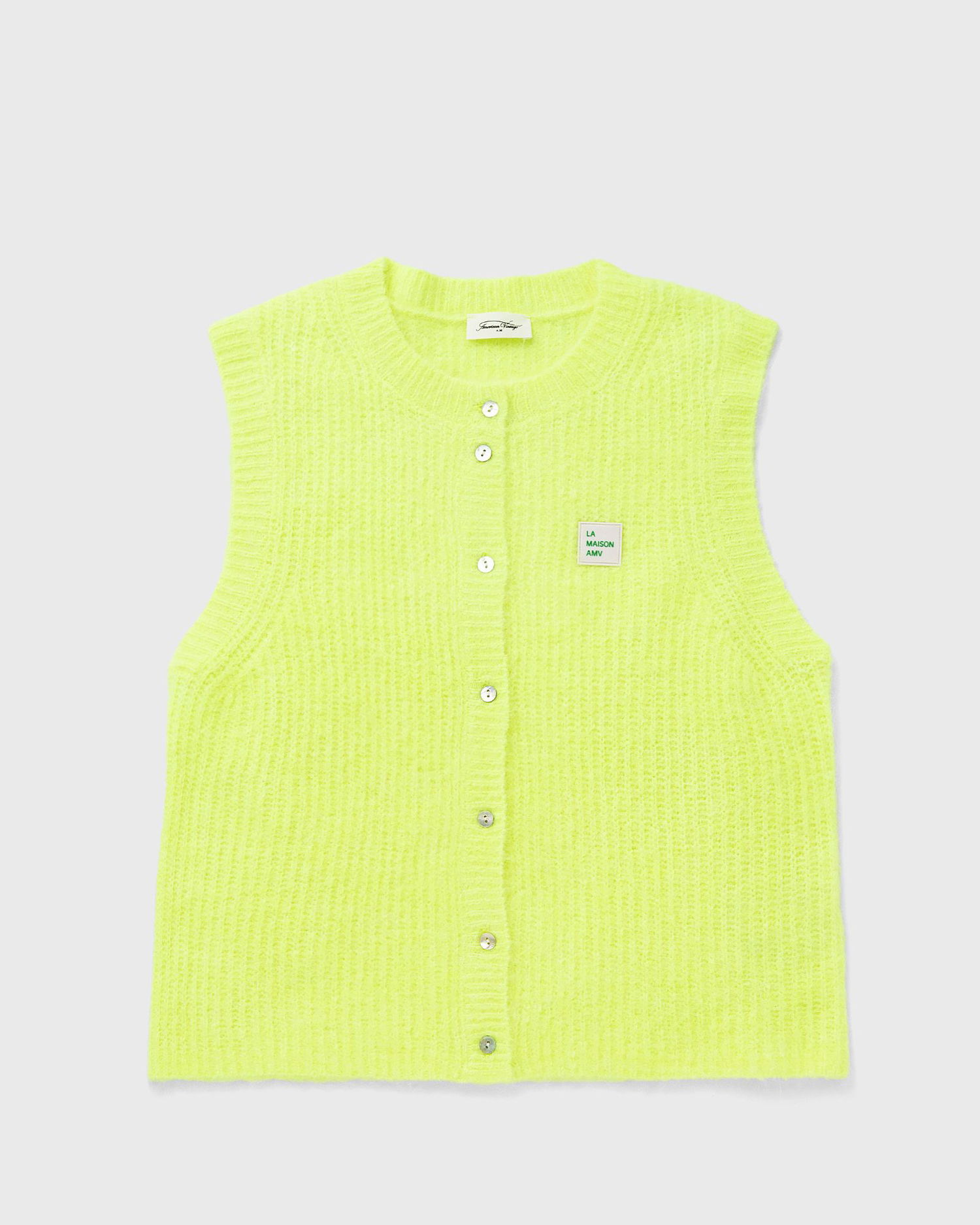 Пуловер American Vintage Sleeveless Knit Cardigan Жълто | EAST19MCE25-JAUNE-FLUO, 1