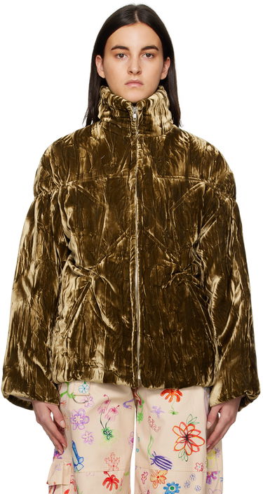 Пухо яке Collina Strada Collina Strada Velvet Puffer Jacket Кафяво | XX5001 CRUSHED VELVET, 0