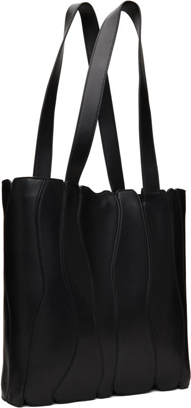 Голяма пазарска чанта Collina Strada Collina Strada Satin Caterpillar Tote Bag Черно | XX9024, 4