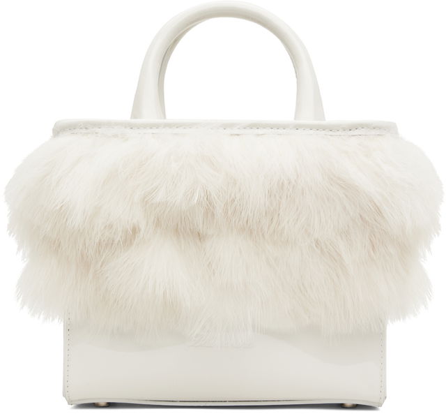 Feather Patent Leather Top Handle Bag