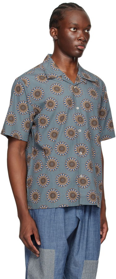 Риза Universal Works Universal Works Camp Print Shirt Синьо | P3061, 1
