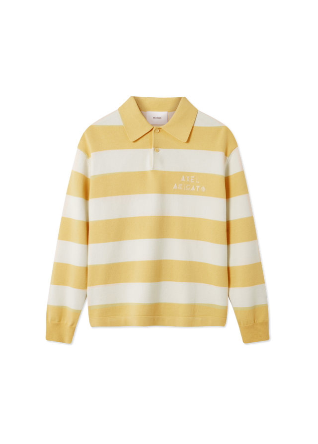 Frey Striped Long-sleeved Polo Sweater