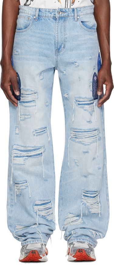 Дънки Who Decides War Who Decides War Side Patch Relaxation Jeans Синьо | 1121040008SS25, 0