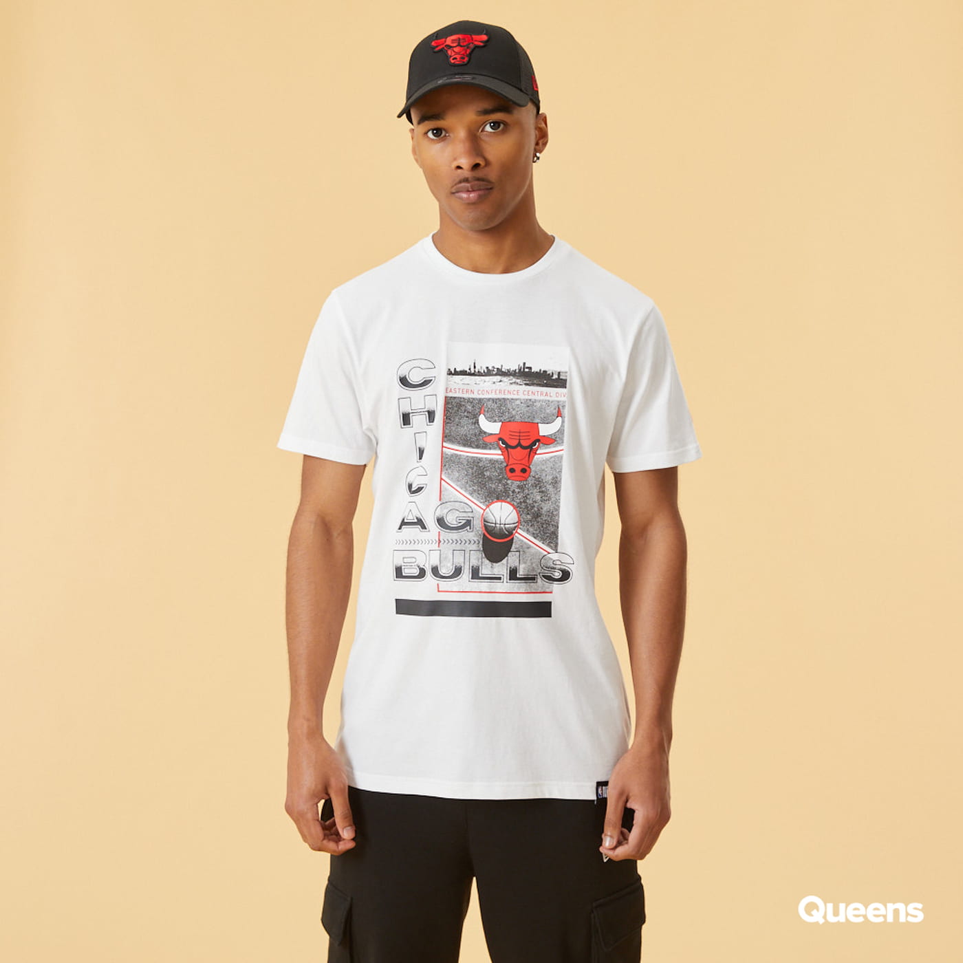 Тениска New Era NBA Court Photo Tee Chicago Bulls Бяло | 12893100, 0