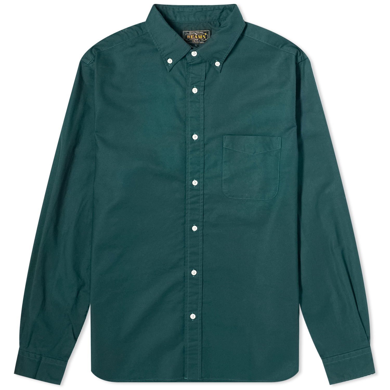 Риза BEAMS Beams Plus Button Down Oxford Shirt, Size Small Зелено | 3811-0086-139-65, 0