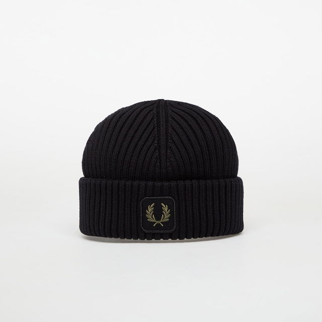 FRED PERRY Cotton Ribbed Beanie