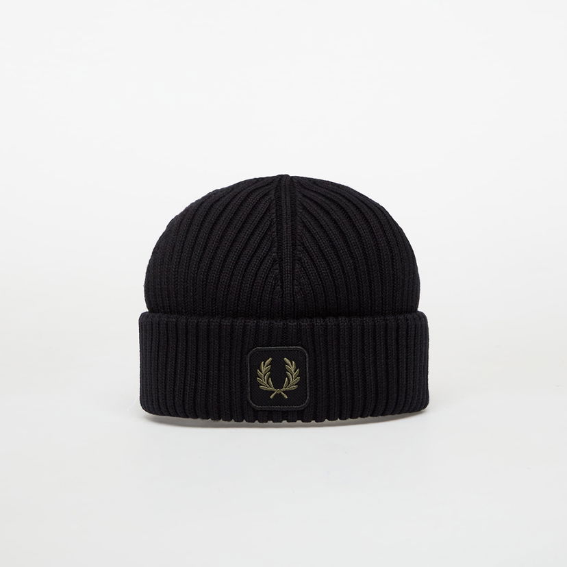 Шапка Fred Perry FRED PERRY Cotton Ribbed Beanie Черно | C1138 102