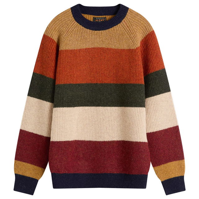 Beams Plus Stripe Crew Knit Sweater
