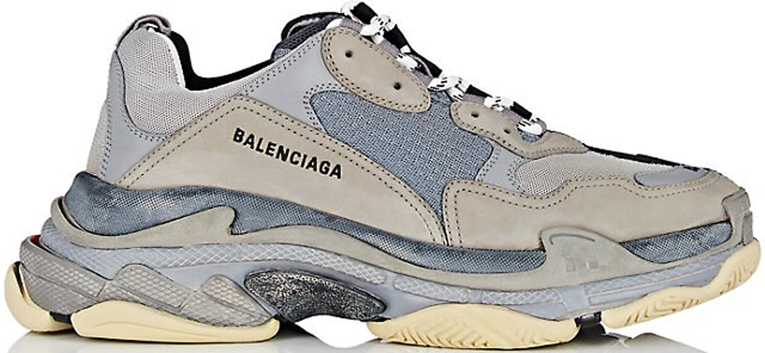 Кецове и обувки Balenciaga Triple S Split Black Grey Сиво | 533891-W09OC-1264, 0