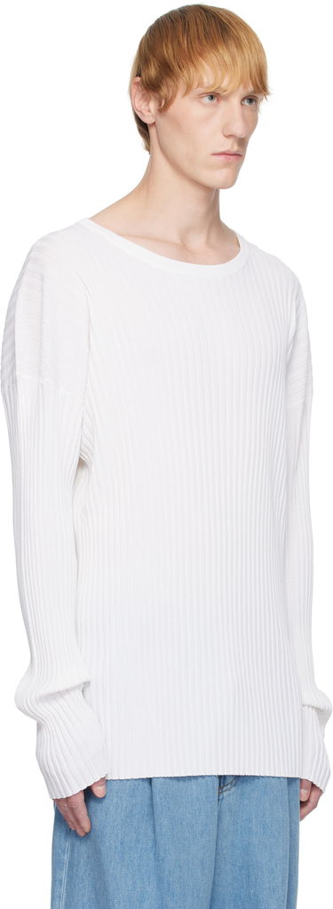 Пуловер Maison Margiela MM6 Maison Margiela Rib-Knit Sweater Бяло | SH2HL0020 M13125, 1