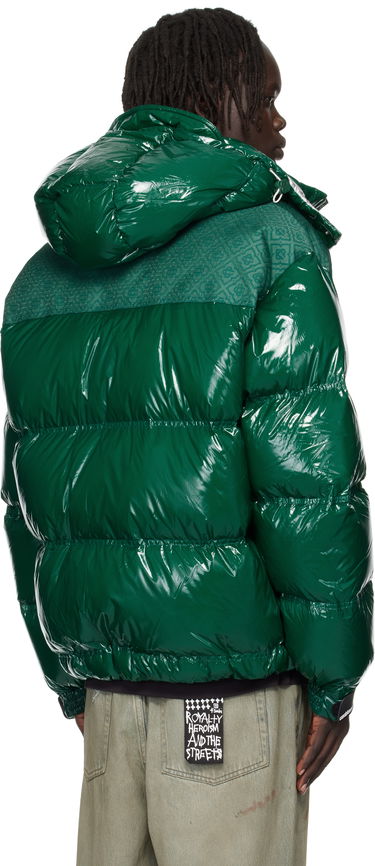 Пухо яке Casablanca Shiny Hooded Puffer Jacket Зелено | MPF25-OT-197-01, 4