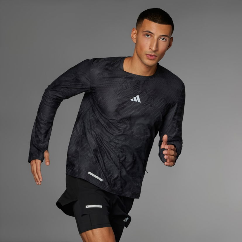 Тениска adidas Performance Ultimateadidas Allover Print Long Sleeve T-shirt Черно | IL7197