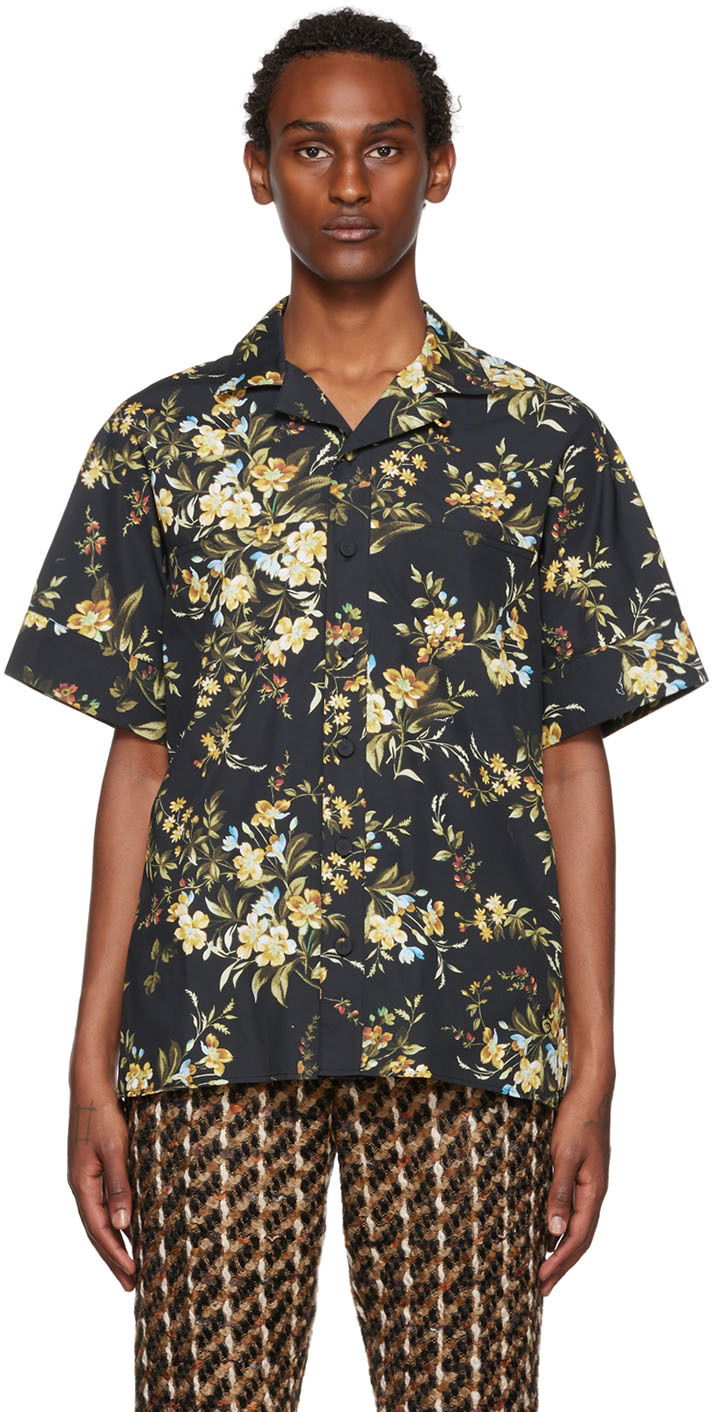 Риза Erdem Floral Print Short Sleeve Shirt Зелено | MF22_503MKOLP PHILIP SHIRT