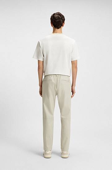 Панталони BOSS Regular-Fit Cotton-Blend Twill Trousers Бежово | 50542986, 1