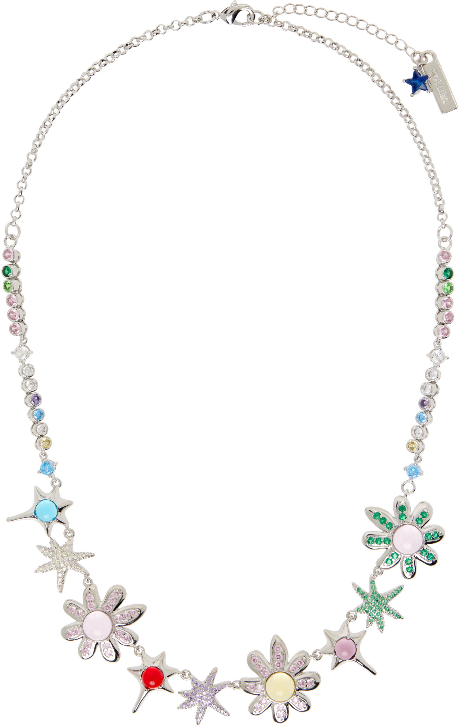 Колие Collina Strada Meadow Multi-Color Gemstone Floral and Star Charm Necklace Многоцветен | XX1091, 0