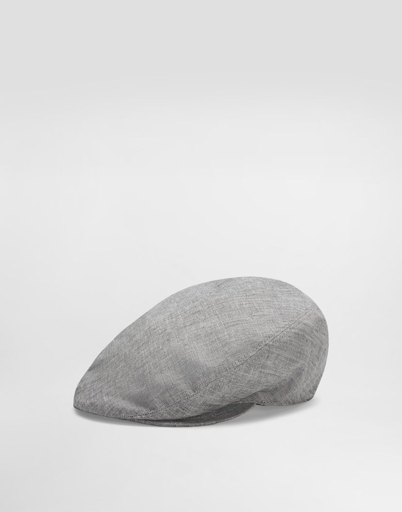 Шапка с козирка Dolce & Gabbana Dolce & Gabbana Washed Linen Canvas Flat Cap Сиво | GH587AFU4MFS8290