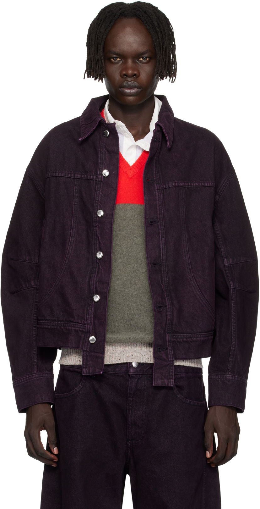 Яке Eckhaus Latta Eckhaus Latta 'El Jacket Redux' Denim Jacket Лилаво | 1224-EL-PF25-A