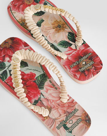 Аксесоари Dolce & Gabbana Dolce & Gabbana Floral Print Flip-Flops with Braided Strap Розово | VH0004VH000HF20C, 3