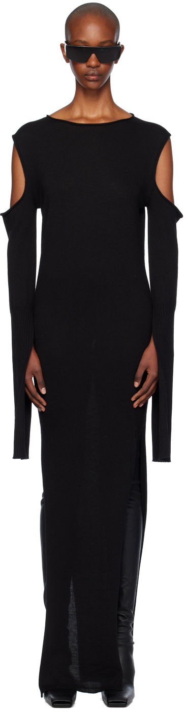 Pокля Rick Owens Rick Owens Porterville Cape Sleeve Maxi Dress Черно | RP02D3610 M, 0