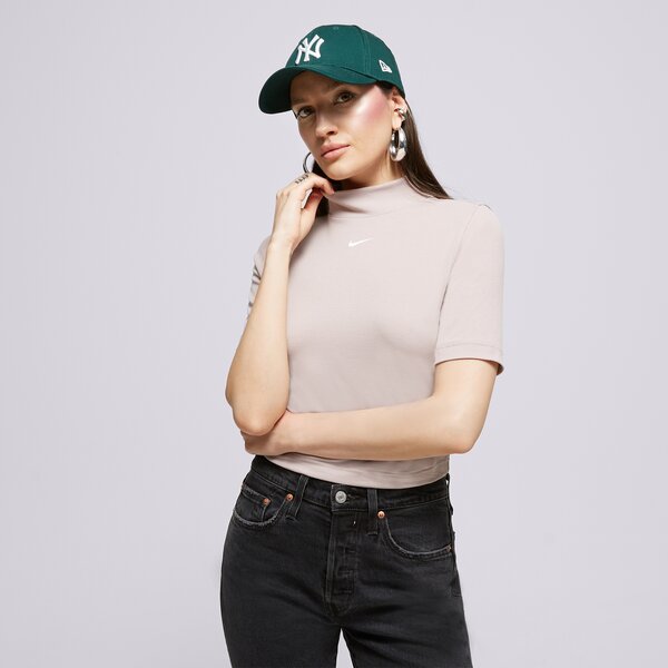 Тениска Nike W Nsw Essntl Rib Mock Ss Top Бежово | DV7958-272, 0