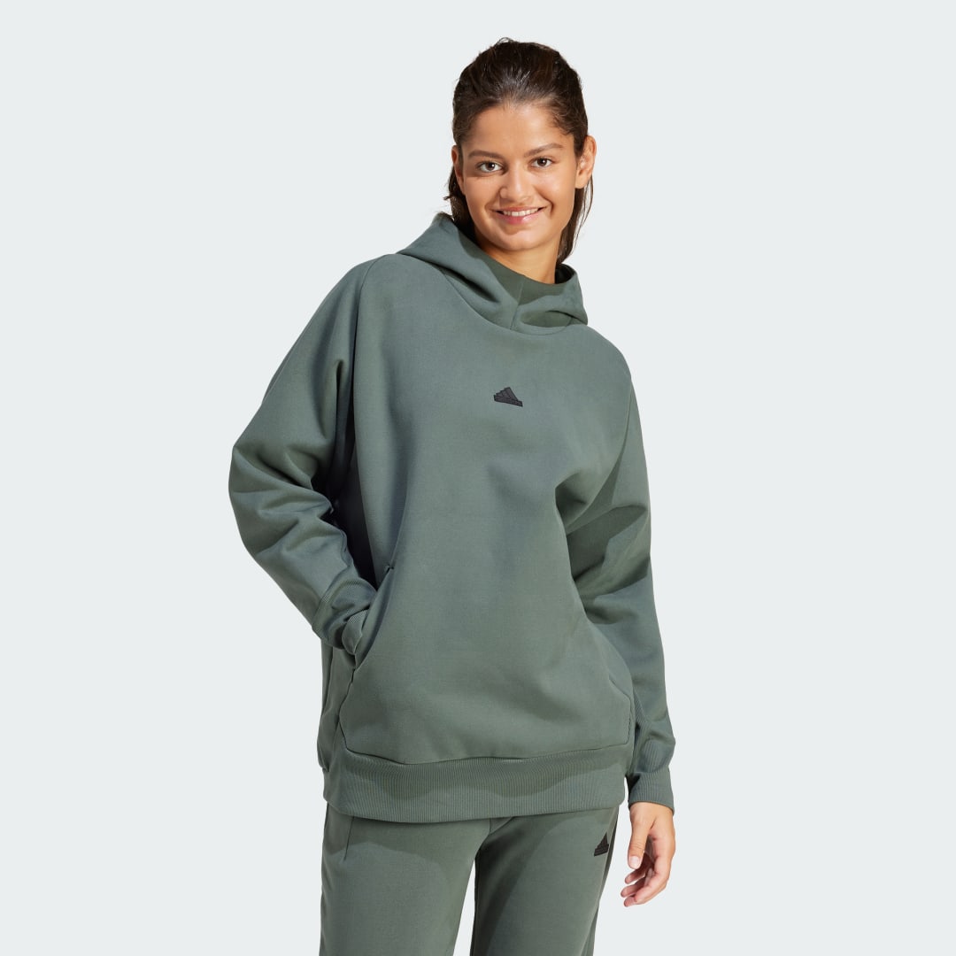 Суитчър adidas Performance Sportswear Z.N.E. Winterized Hoodie Зелено | IS4335, 1