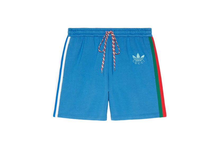 Къси панталони Gucci adidas x Cotton Jersey Shorts Blue Синьо | 705626 XJEML 4747