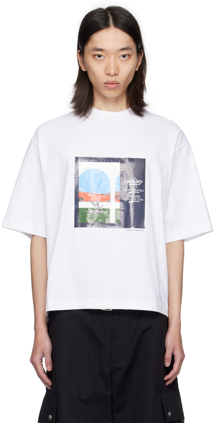 Тениска Jacquemus White La Casa 'Le t-shirt Scesa' T-Shirt Бяло | 24H246JS275-2453